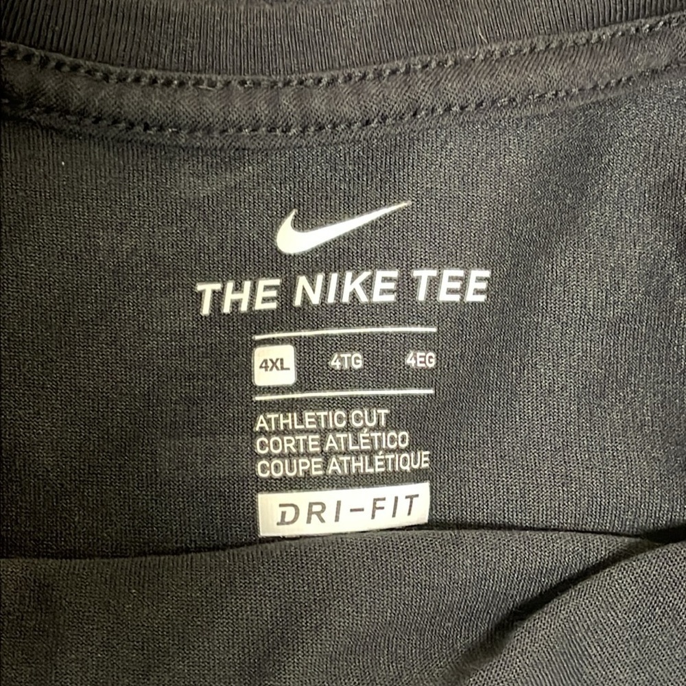 Nike Dri-FIT Men's Fitness T-Shirt Black Heather Logo Pattern Size 4XL - Picture 8 of 10